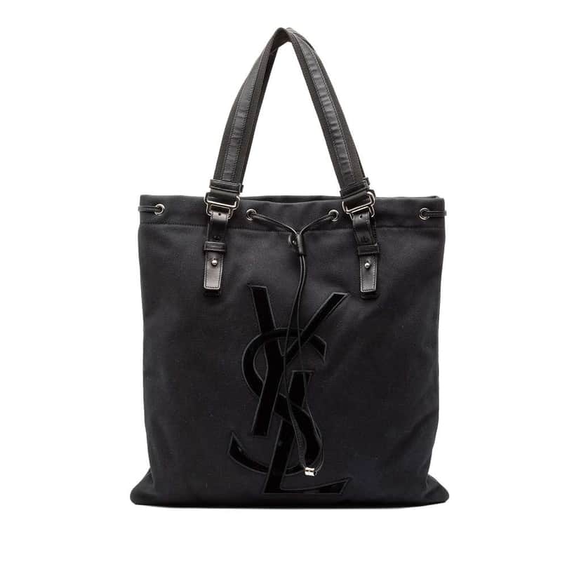 Saint Laurent Denim Monogram Kahala Tote Black Denim Good condition - Front View