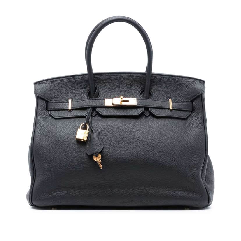 Hermès Togo Birkin Retourne 30 Blue Leather Good condition - Front View