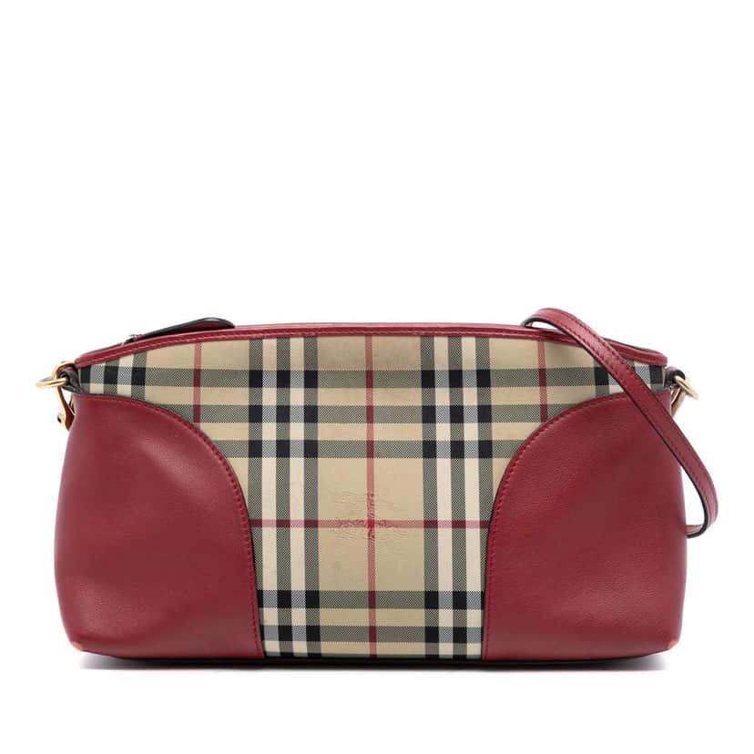 Burberry Haymarket Check Coated Canvas Chichester Crossbody Brown Canvas Very good condition - Front View