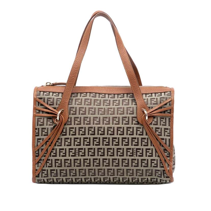 Fendi Zucchino Canvas Tote Brown Canvas Good condition - Front View