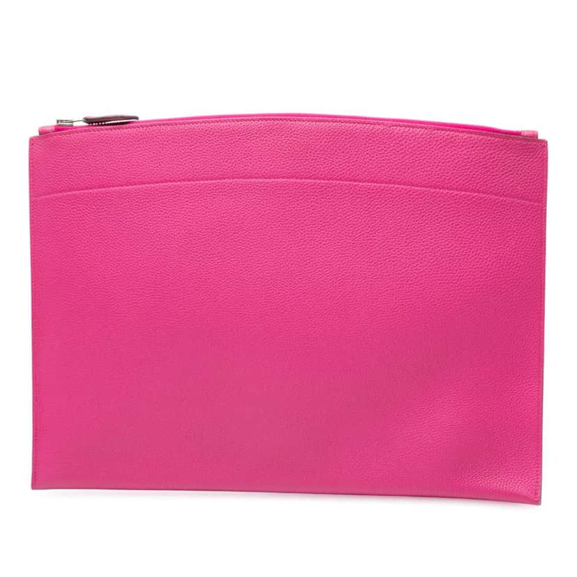 Hermès Large Togo Bazar Pouch Pink Leather Good condition - Front View