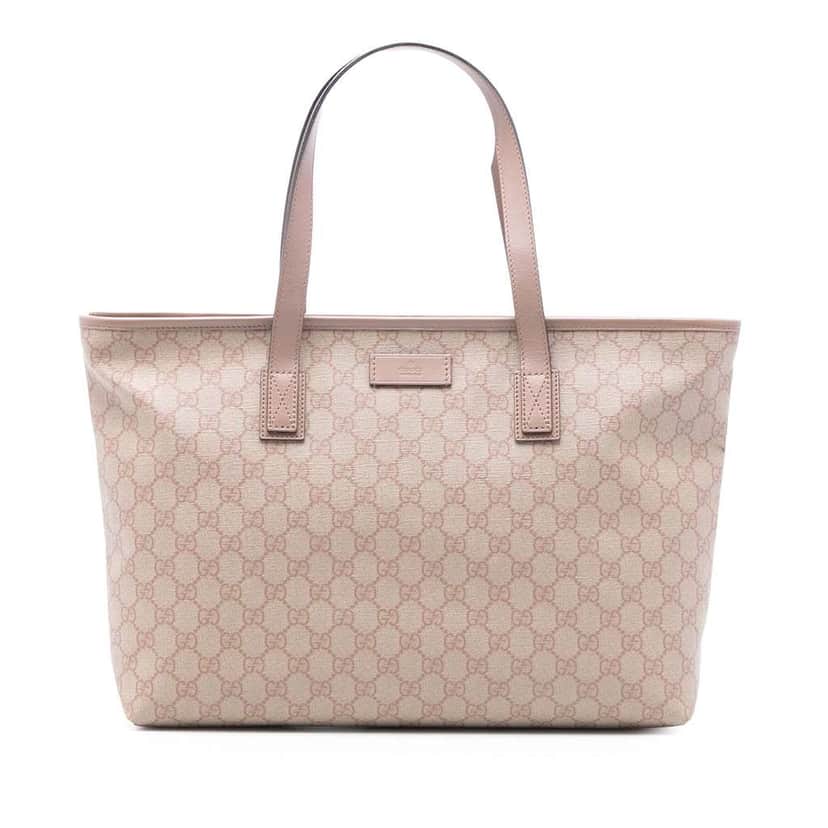Gucci GG Supreme Tote Pink Canvas Very good condition - Front View