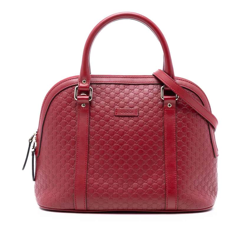 Gucci Medium Microguccissima Dome Satchel Red Leather Very good condition - Front View