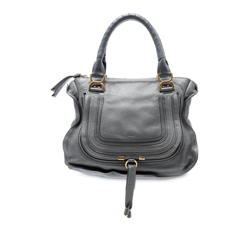 Chloé Medium Leather Marcie Satchel Grey Leather Good condition - Front View