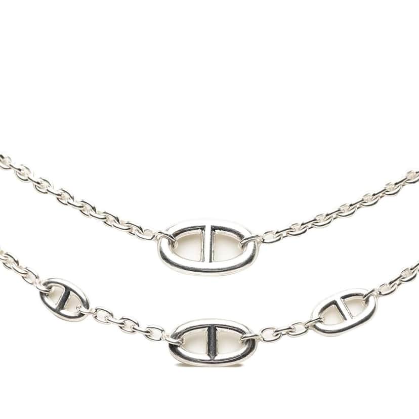 Hermès Sterling Silver Farandole Long Necklace 160 Silver Silver Good condition - Front View