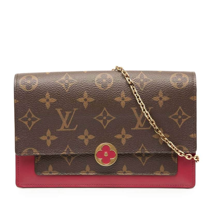 Louis Vuitton Monogram Flore Wallet On Chain Brown Good condition - Front View