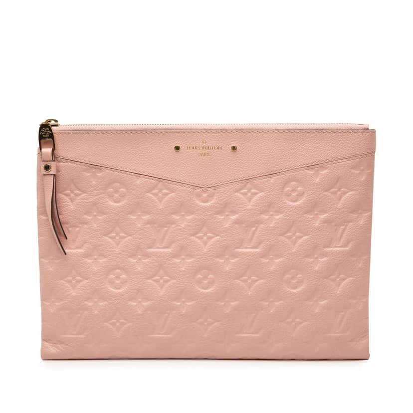 Louis Vuitton Monogram Empreinte Daily Pouch Pink Leather Good condition - Front View