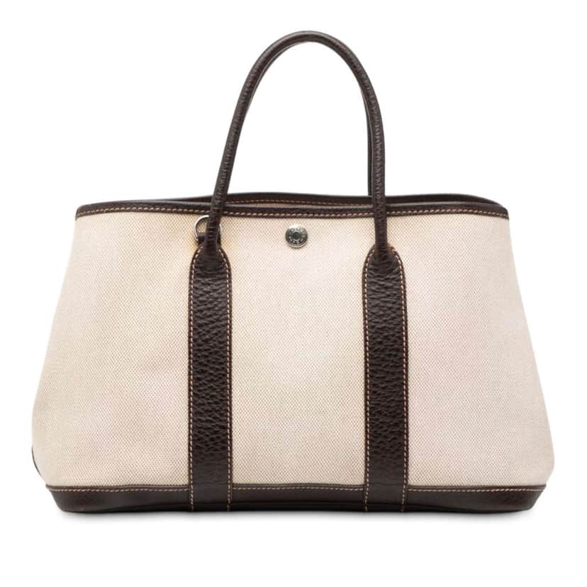 Hermès Toile and Negonda Garden Party 30 Brown Canvas Good condition - Front View