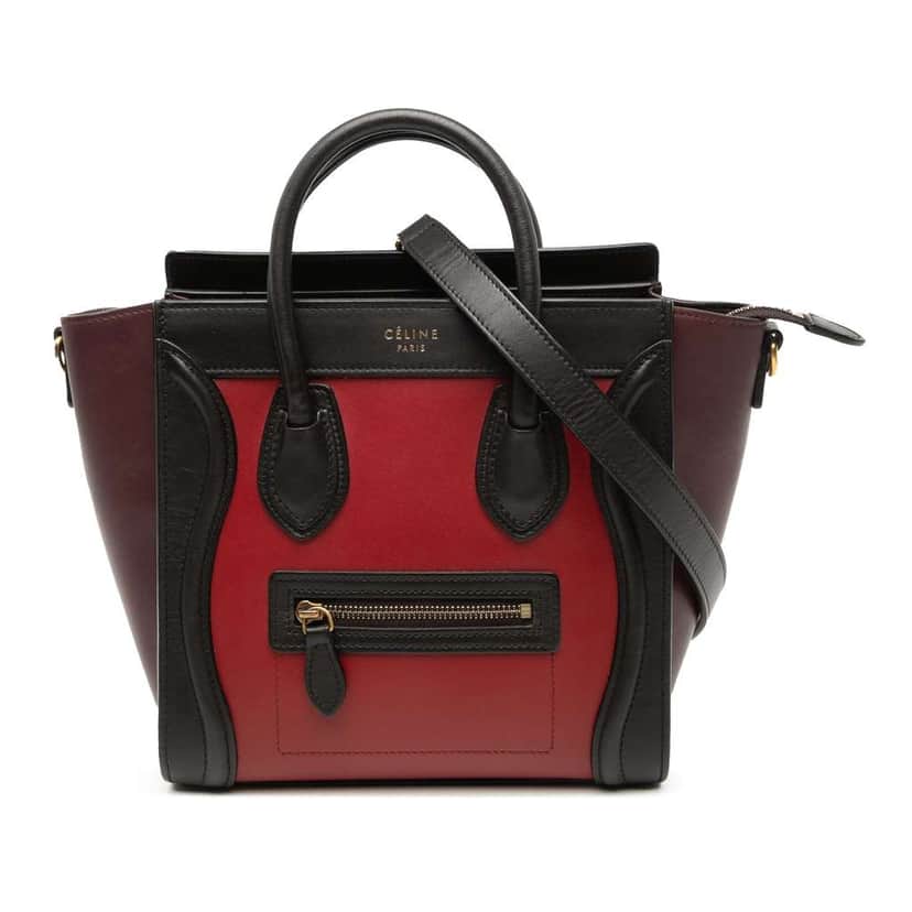 Celine Nano Tricolor Leather Luggage Tote Red Leather Very good condition - Front View