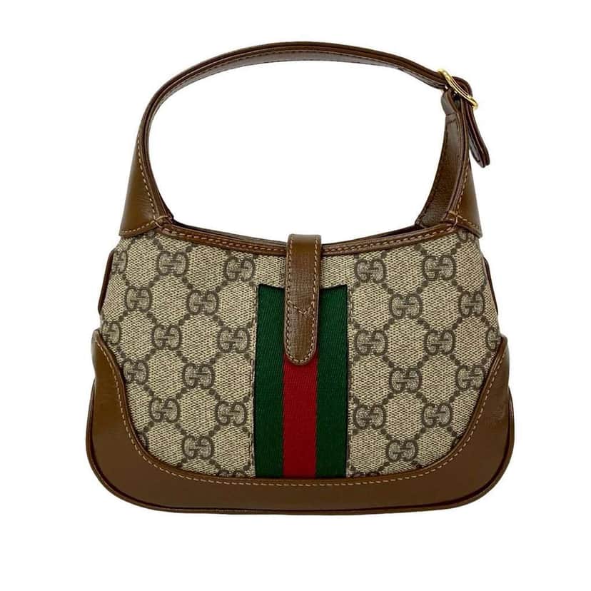 Gucci Mini GG Supreme Web Jackie 1961 Crossbody Brown Canvas Good condition - Front View