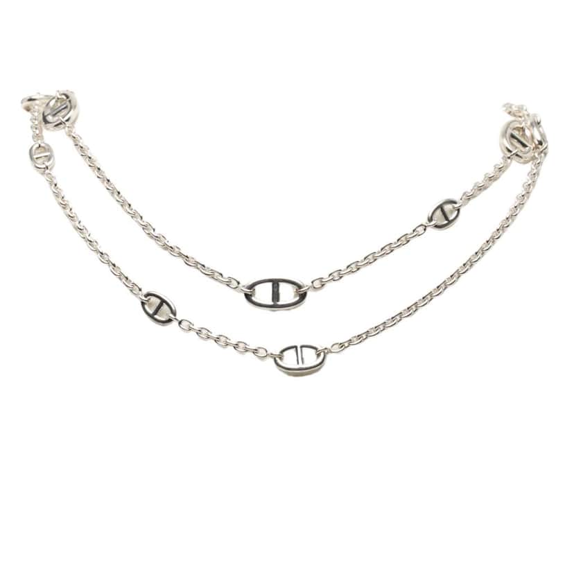 Hermès Sterling Silver Farandole Long Necklace 120 Silver Silver Good condition - Front View