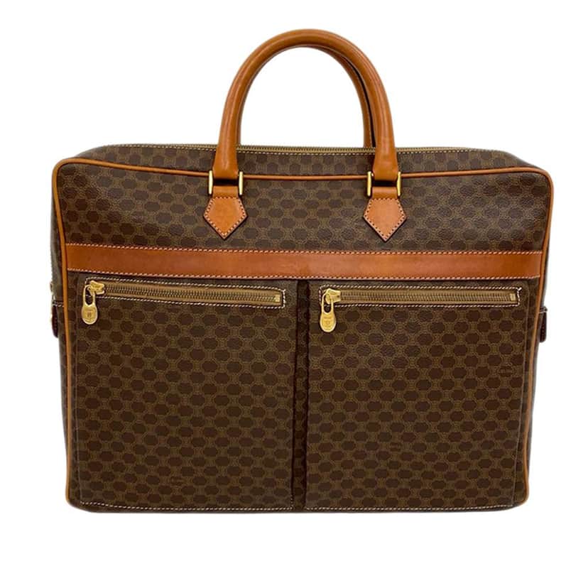Celine Macadam Coated Canvas Business Bag Brown Canvas Very good condition - Front View