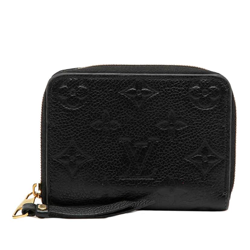 Louis Vuitton Monogram Empreinte Zippy Coin Purse Black Leather Good condition - Front View