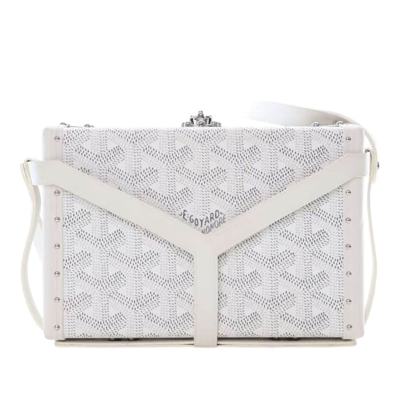 Goyard Goyardine Minaudiere Trunk Bag White Canvas Good condition - Front View