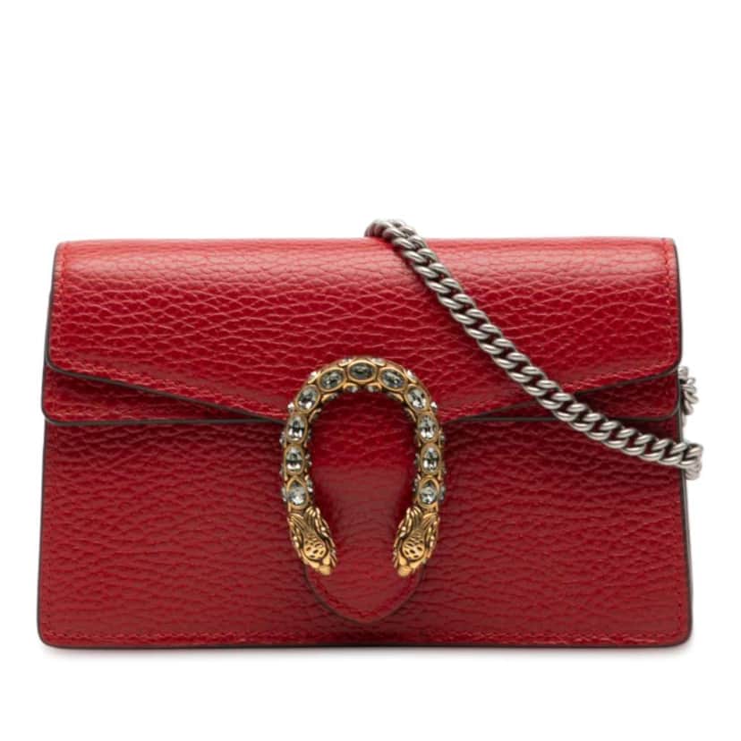 Gucci Mini Leather Dionysus Crossbody Red Leather Good condition - Front View