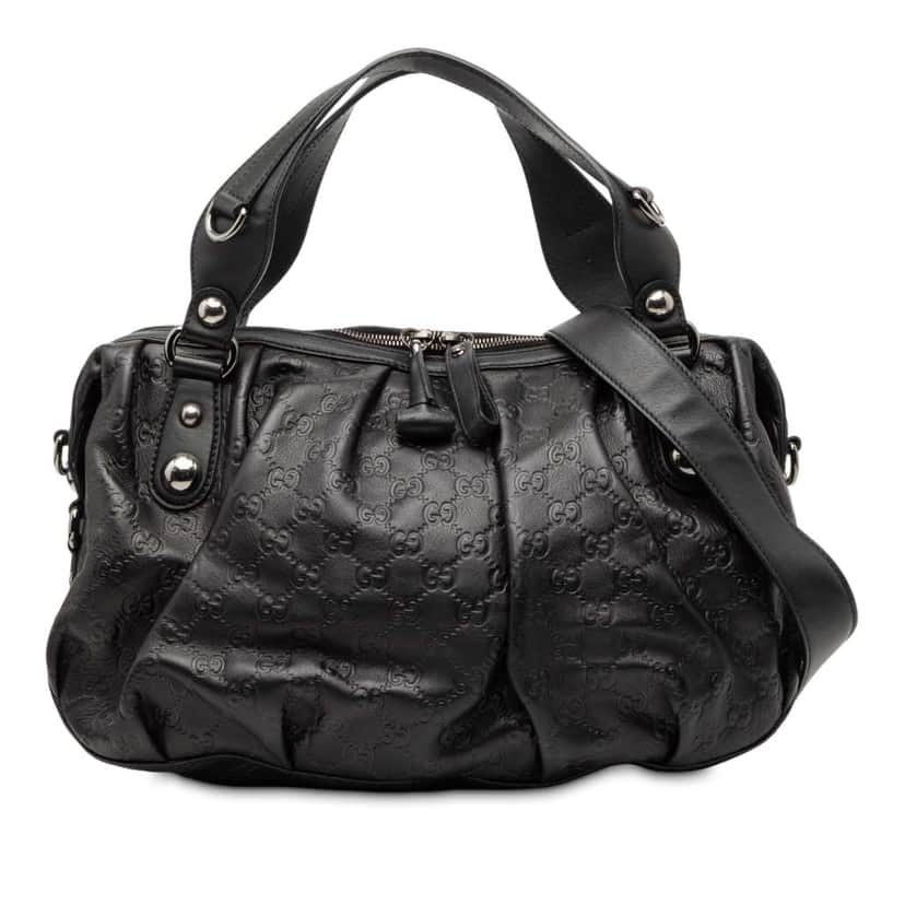 Gucci Guccissima Icon Bit Satchel Black Leather Good condition - Front View