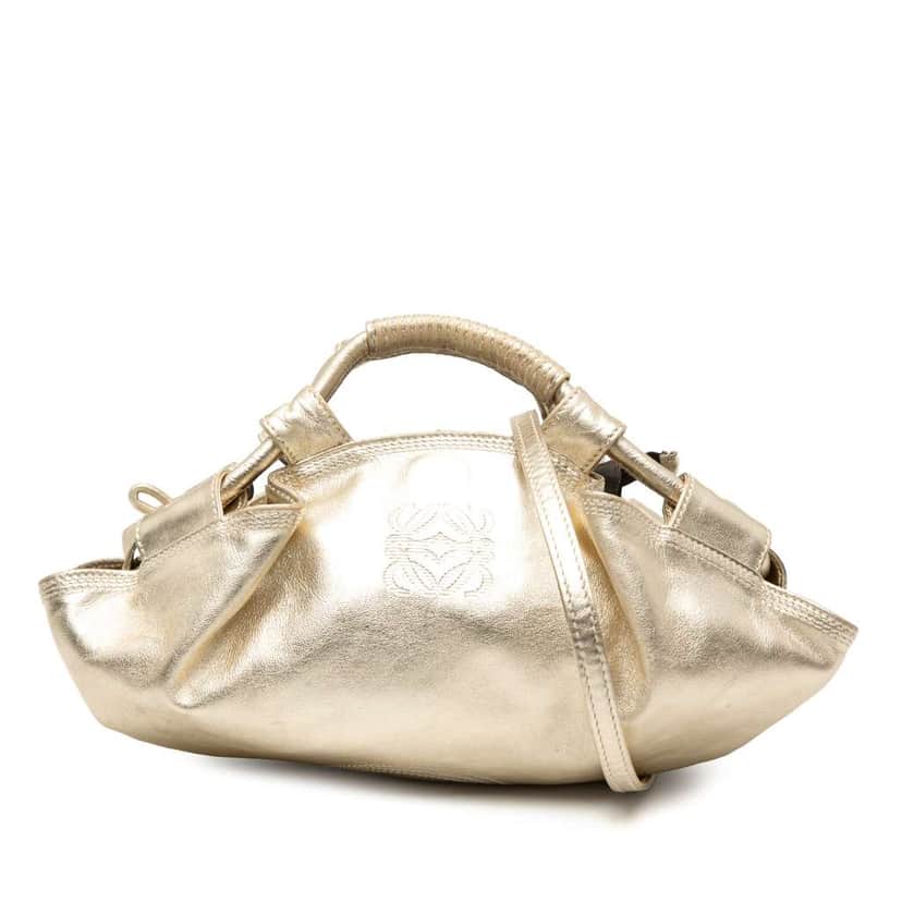 Loewe Metallic Nappa Aire Satchel Gold Leather Good condition - Front View