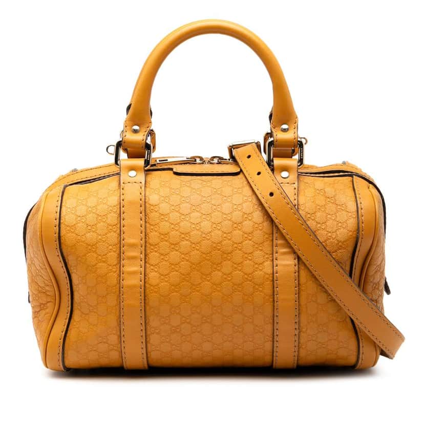 Gucci Small Microguccissima Joy Boston Bag Yellow Leather Good condition - Front View