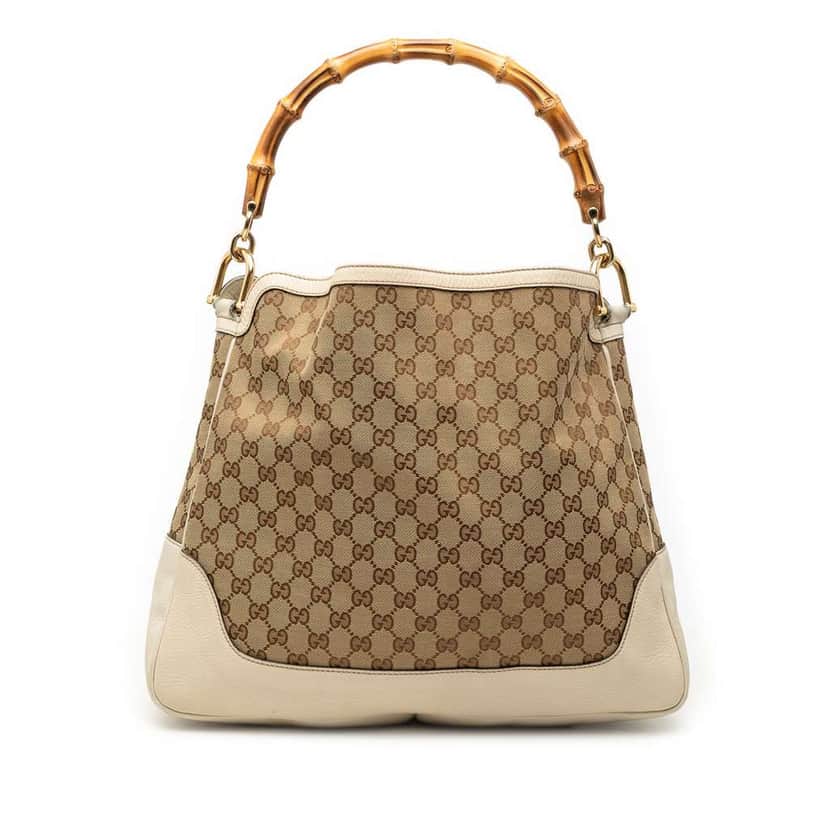 Gucci GG Canvas Bamboo Diana Satchel Brown Canvas Good condition - Front View