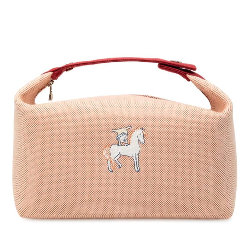 Hermès Large Canvas Bride A Brac Cabriole Case Orange Canvas Good condition - Front View