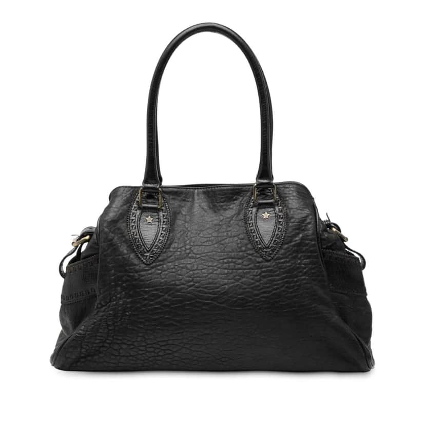 Fendi Leather Etniko Du Jour Handbag Black Leather Very good condition - Front View
