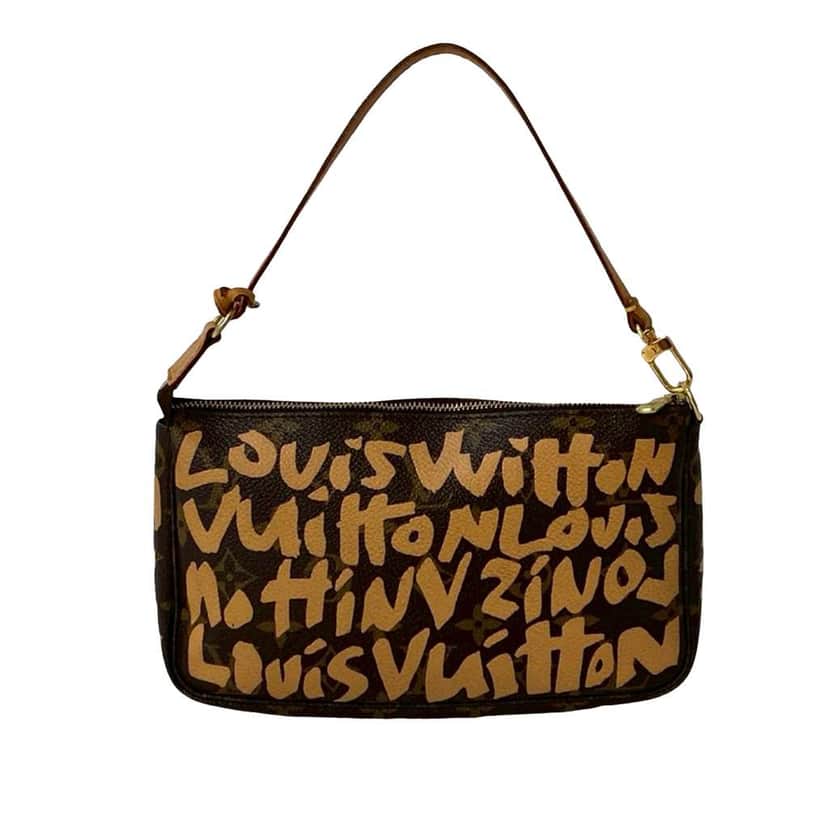 Louis Vuitton Stephen Sprouse Monogram Graffiti Pochette Accessoires Brown Good condition - Front View