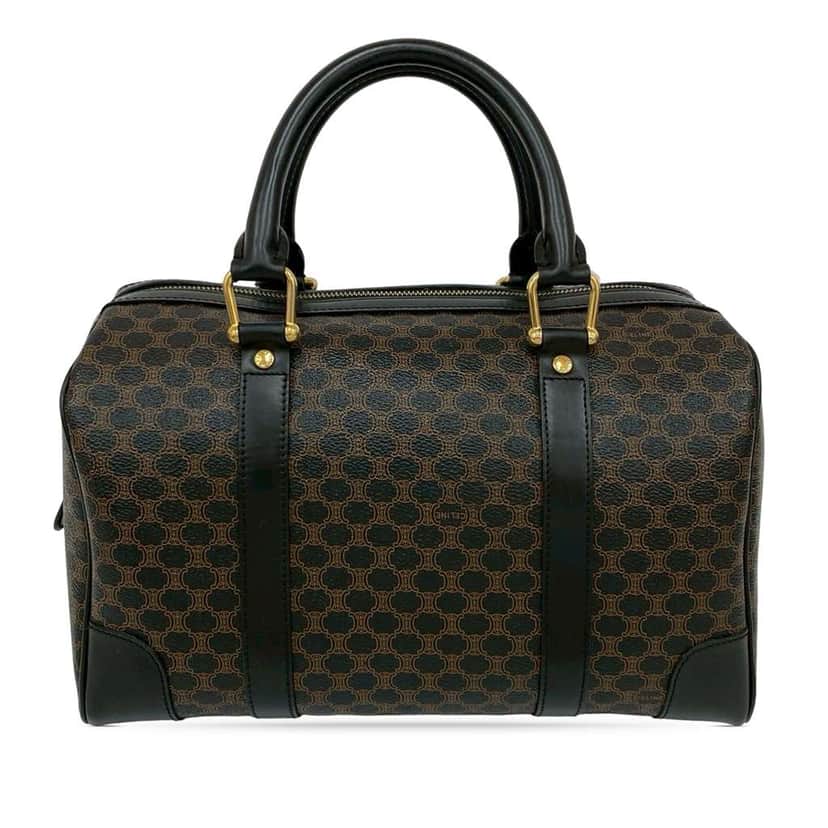 Celine Macadam Coated Canvas Boston Bag Brown Canvas Good condition - Front View