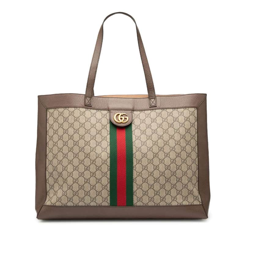 Gucci GG Supreme Ophidia Tote Brown Canvas Good condition - Front View