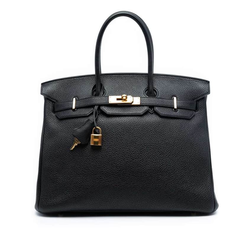Hermès Togo Birkin Retourne 35 Black Leather Good condition - Front View