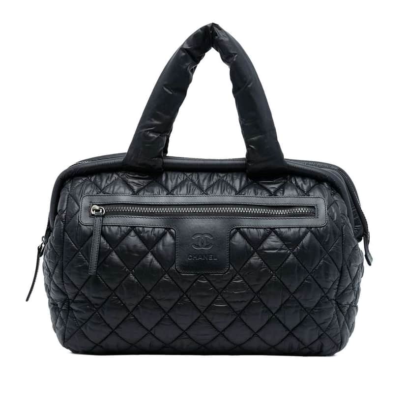 Chanel Quilted Nylon Coco Cocoon Bowler Bag Black Very good condition - Front View