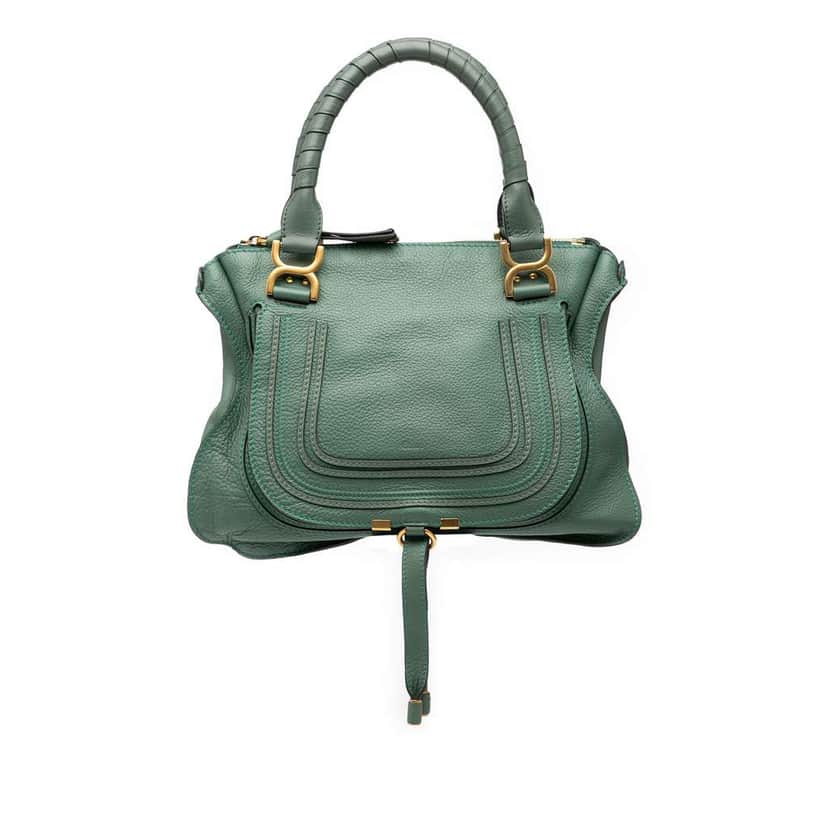 Chloé Medium Leather Marcie Satchel Green Leather Good condition - Front View
