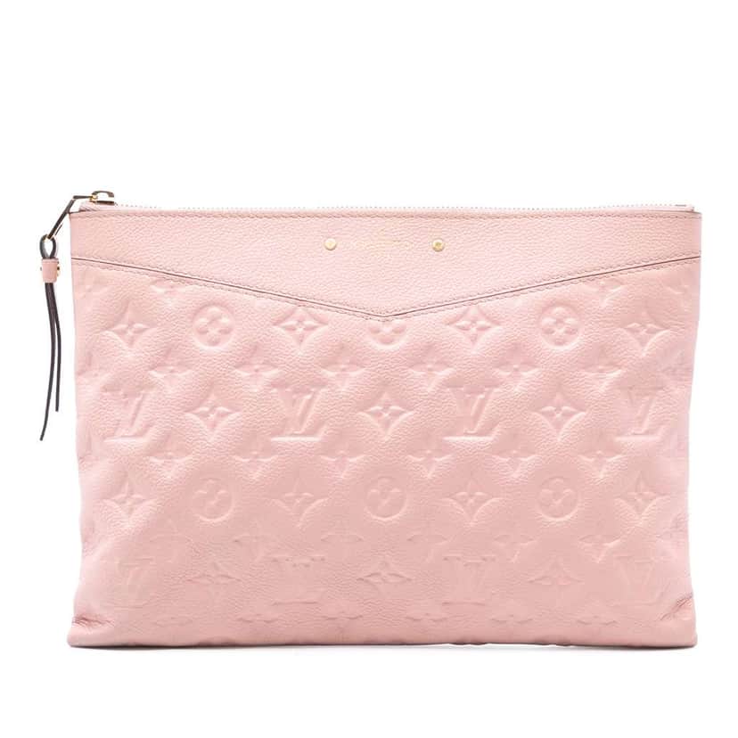 Louis Vuitton Monogram Empreinte Daily Pouch Pink Leather Good condition - Front View