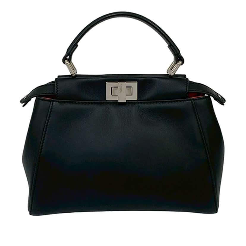Fendi Mini Nappa Monster Eyes Iconic Peekaboo Satchel Black Leather Good condition - Front View