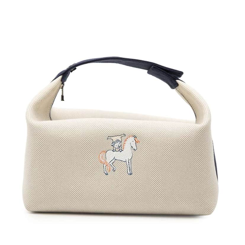 Hermès Large Toile Bride A Brac Cabriole Case Brown Canvas Good condition - Front View