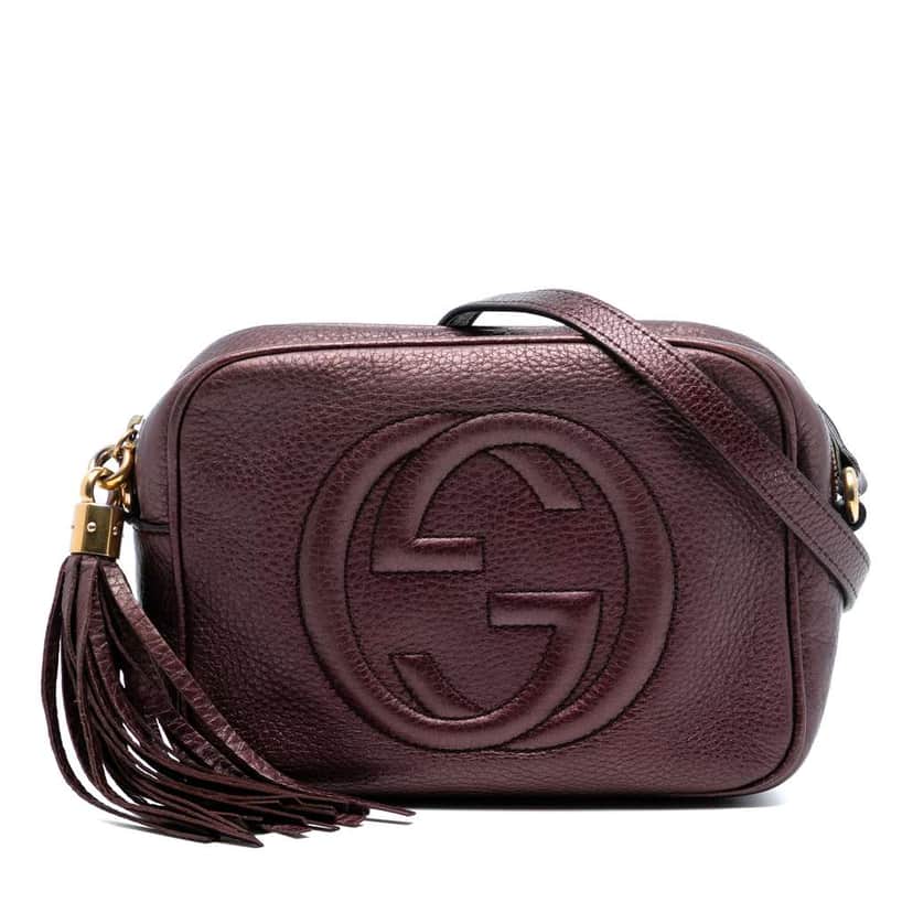 Gucci Metallic Leather Soho Disco Crossbody Red Leather Good condition - Front View