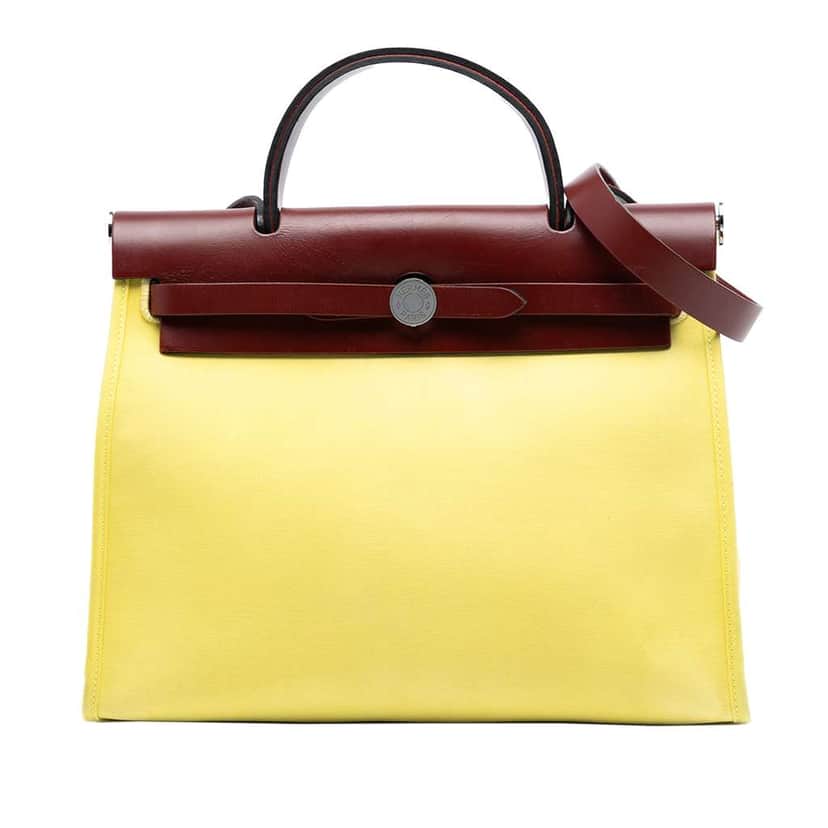 Hermès Toile Herbag Zip 31 Yellow Canvas Good condition - Front View