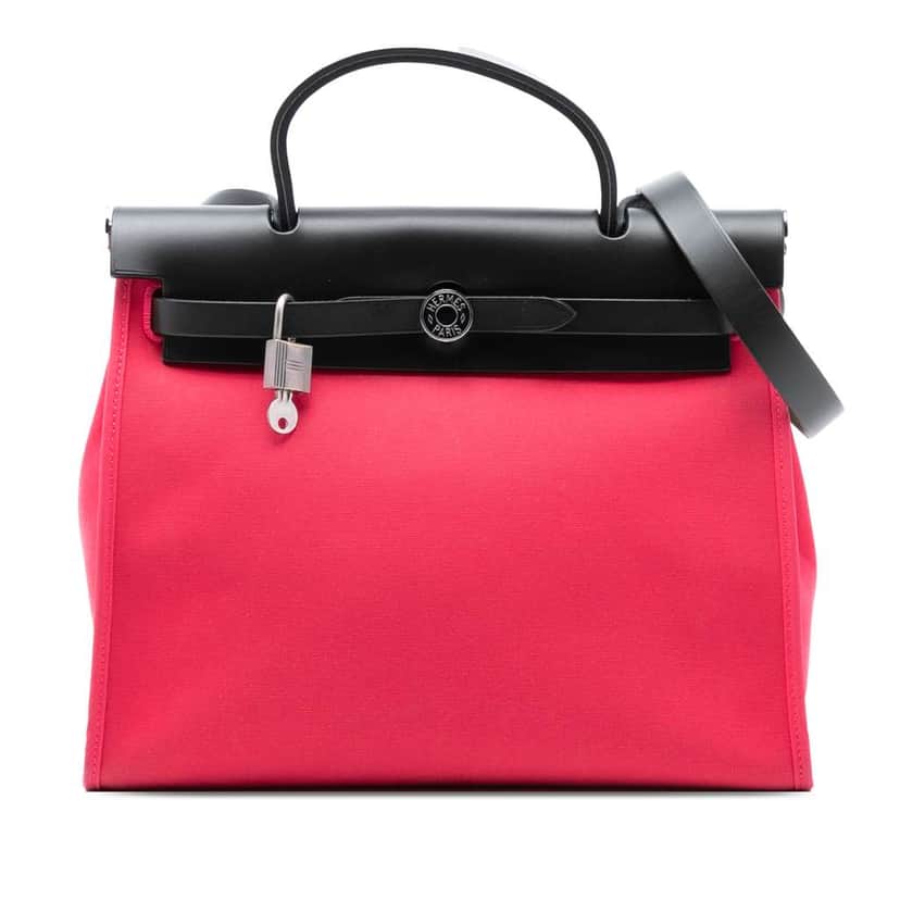 Hermès Toile Herbag Zip 31 Pink Canvas Good condition - Front View