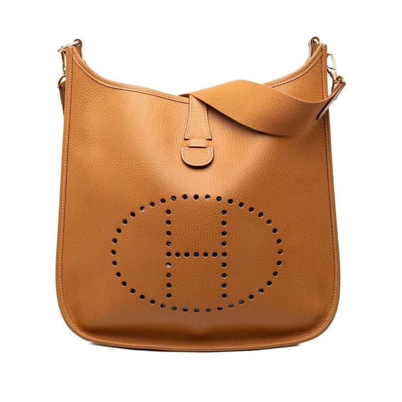 Hermès Ardennes Evelyne I GM Brown Leather Good condition - Front View