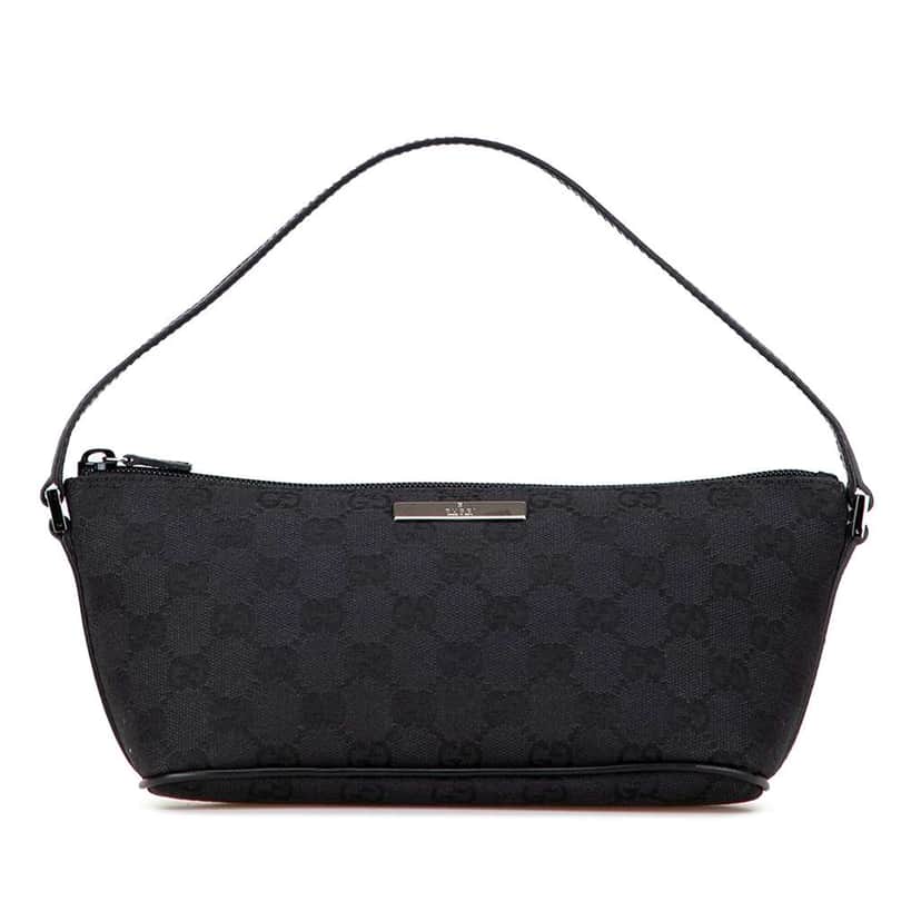 Gucci GG Canvas Boat Black Canvas Good condition - Front View