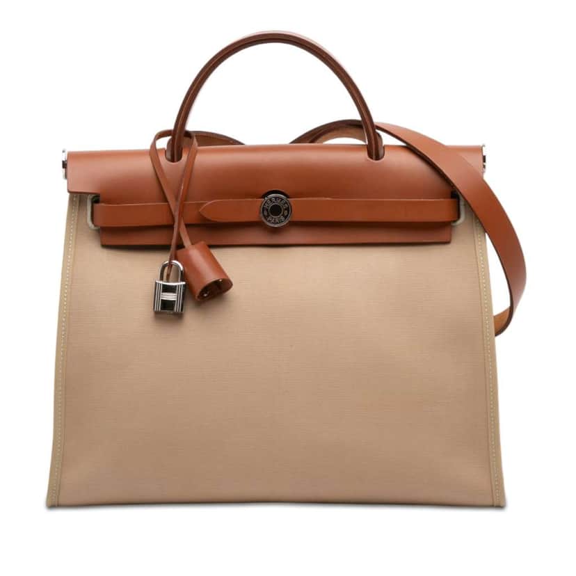 Hermès Toile Herbag Zip 31 Brown Canvas Good condition - Front View