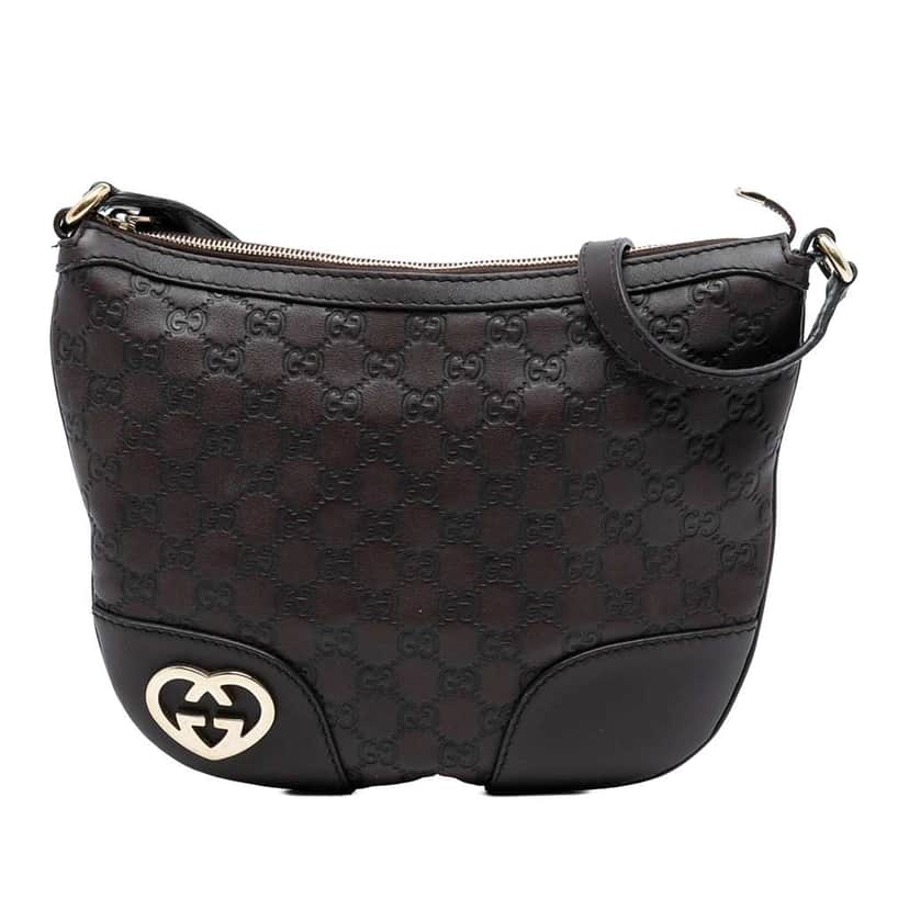 Gucci Guccissima Lovely Crossbody Brown Leather Good condition - Front View