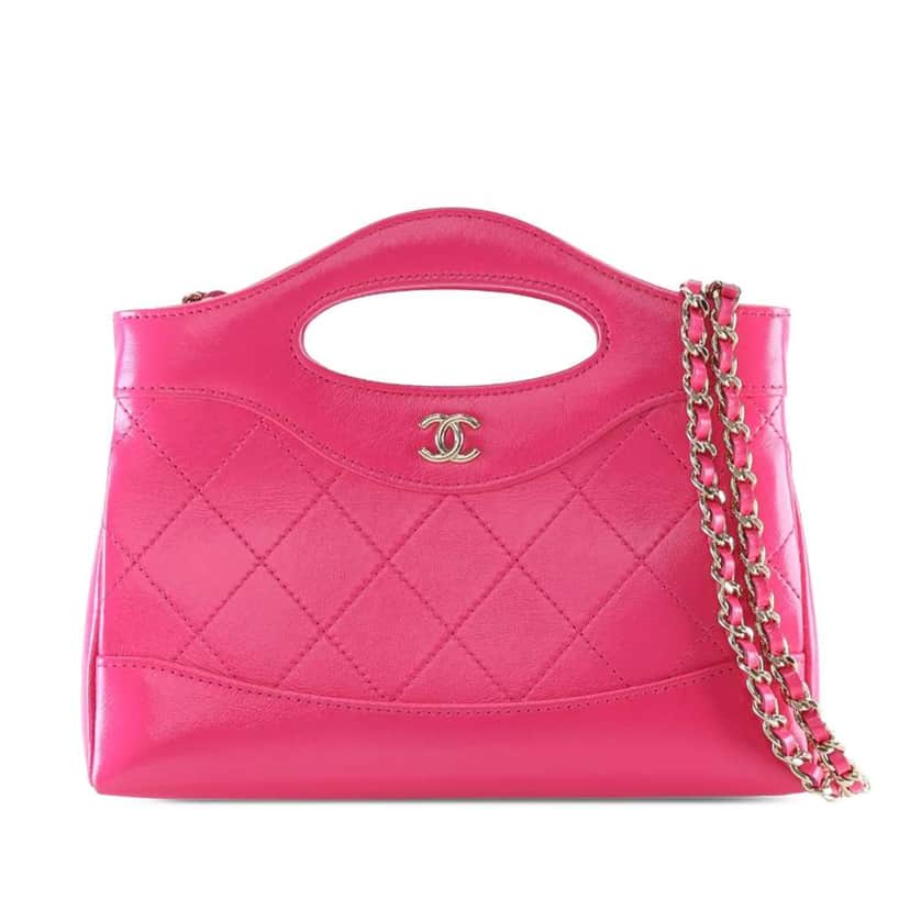 Chanel Nano Shiny Aged Calfskin 31 Shopping Bag Pink Leather Good condition - Front View