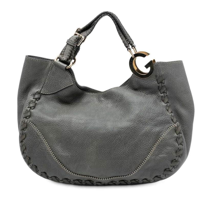 Gucci Leather Charlotte Tote Grey Leather Good condition - Front View