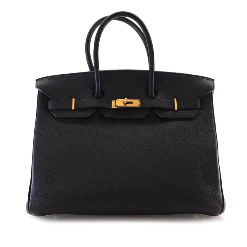 Hermès Togo Birkin Retourne 35 Black Leather Good condition - Front View
