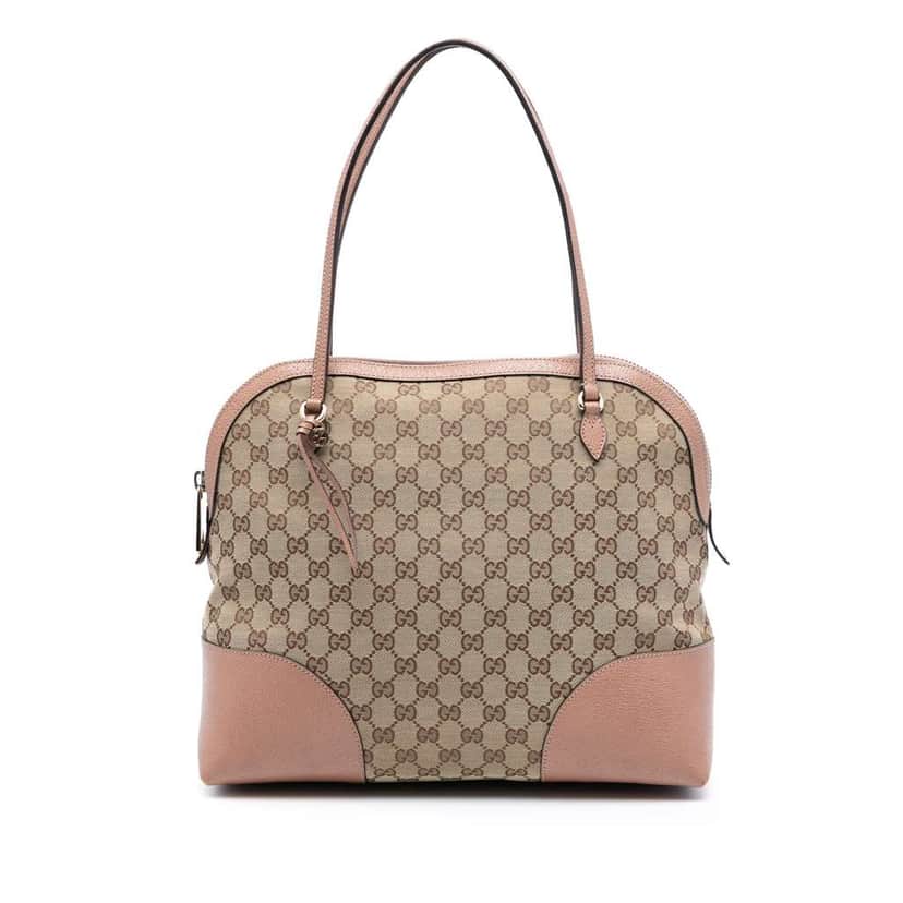 Gucci Medium GG Canvas Bree Dome Tote Brown Canvas Very good condition - Front View