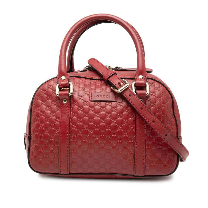 Gucci Small Microguccissima Bree Satchel Red Leather Very good condition - Front View