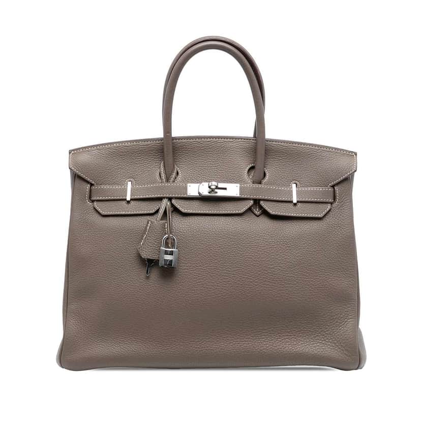 Hermès Togo Birkin Retourne 35 Brown Leather Fair condition - Front View