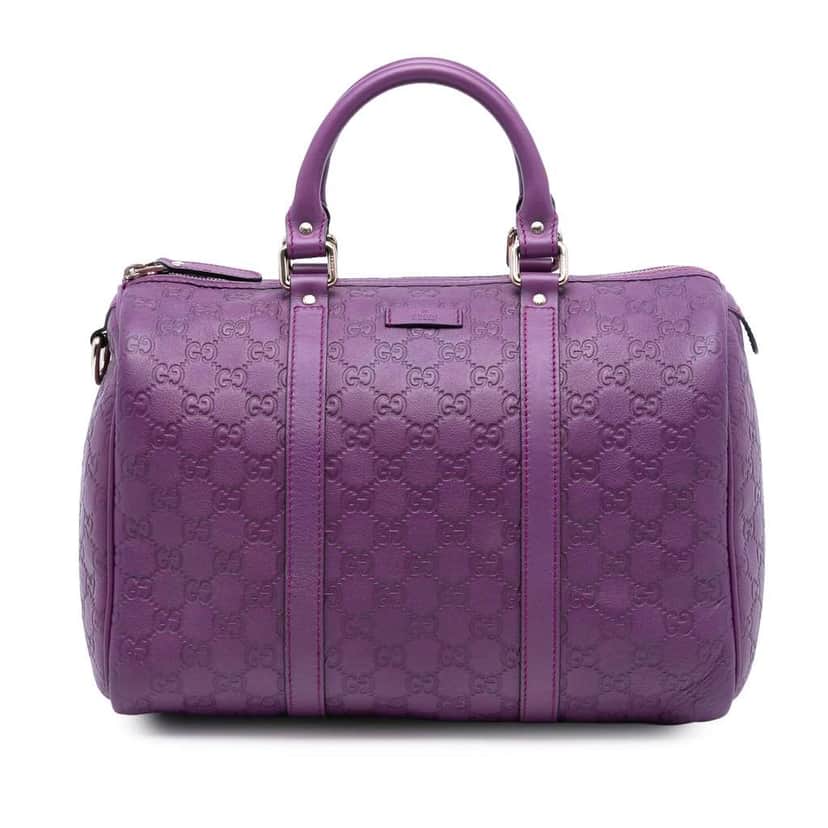 Gucci Medium Guccissima Joy Boston Bag Purple Leather Good condition - Front View