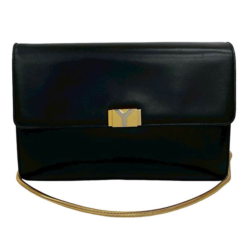 Saint Laurent Leather Shoulder Bag Black Leather Good condition - Front View