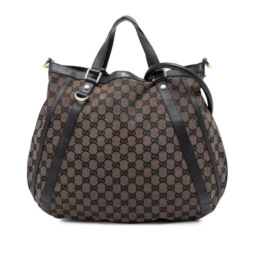 Gucci GG Canvas Abbey D Ring Convertible Satchel Brown Canvas Good condition - Front View